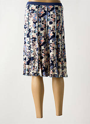 Jupe mi-longue stretch bleu GUY DUBOUIS femme