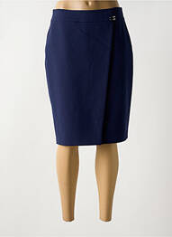 Jupe mi-longue coupe droite bleu GUY DUBOUIS femme