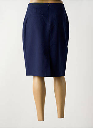 Jupe mi-longue coupe droite bleu GUY DUBOUIS femme
