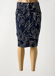 Jupe mi-longue coupe droite bleu GREGORY PAT femme