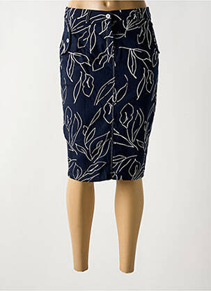 Jupe mi-longue stretch bleu GREGORY PAT femme
