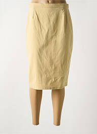 Jupe mi-longue taille à pinces beige GUY DUBOUIS femme