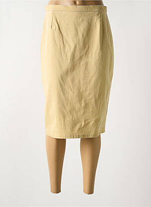 Jupe mi-longue taille à pinces beige GUY DUBOUIS femme