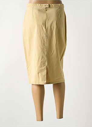 Jupe mi-longue taille à pinces beige GUY DUBOUIS femme