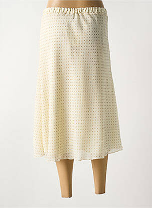 Jupe mi-longue taille normale beige GUY DUBOUIS femme