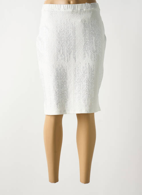 Jupe mi-longue coupe droite blanc FRANCE RIVOIRE femme