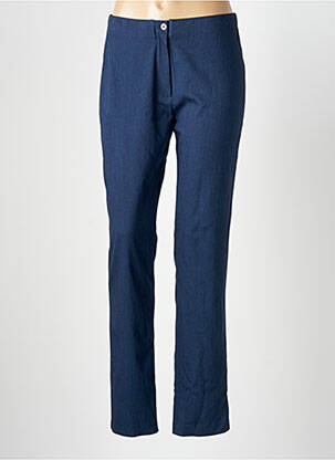 Pantalon droit taille élastique bleu GUY DUBOUIS femme