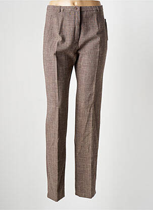 Pantalon droit fermeture zippée sous rabat boutonné taille normale beige GUY DUBOUIS femme