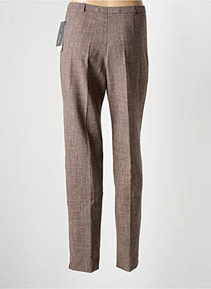Pantalon droit fermeture zippée sous rabat boutonné taille normale beige GUY DUBOUIS femme