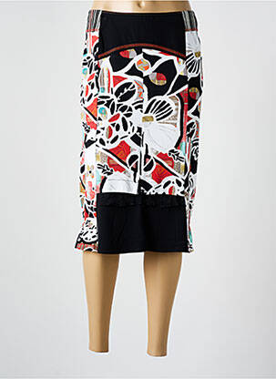 Jupe mi-longue stretch noir GUY DUBOUIS femme