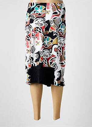 Jupe mi-longue stretch noir GUY DUBOUIS femme