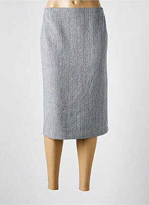 Jupe mi-longue coupe droite gris GUY DUBOUIS femme