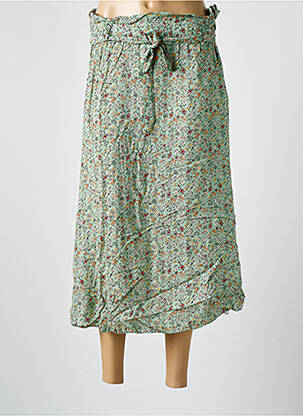 Jupe longue coupe évasée vert COULEURS DU TEMPS femme