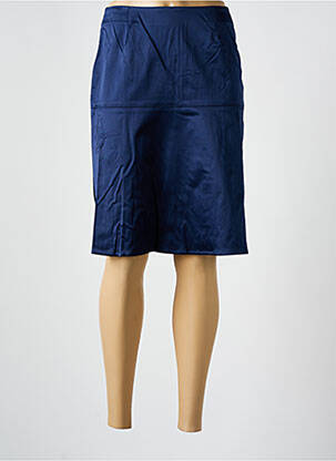Jupe mi-longue taille à pinces bleu GREGORY PAT femme