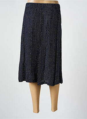 Jupe mi-longue taille élastique bleu GUY DUBOUIS femme