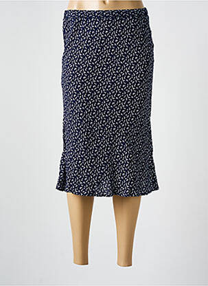 Jupe mi-longue taille normale bleu GUY DUBOUIS femme