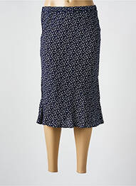 Jupe mi-longue taille normale bleu GUY DUBOUIS femme
