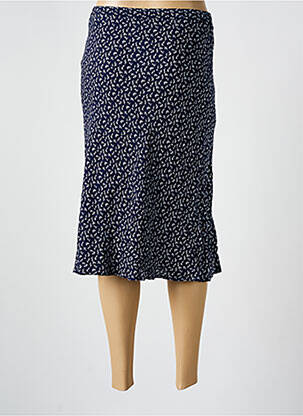 Jupe mi-longue taille normale bleu GUY DUBOUIS femme