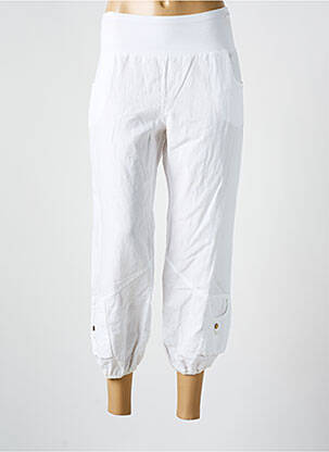 Pantacourt taille élastique taille normale blanc MERI & ESCA femme
