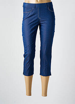 Pantacourt stretch taille normale bleu GUY DUBOUIS femme