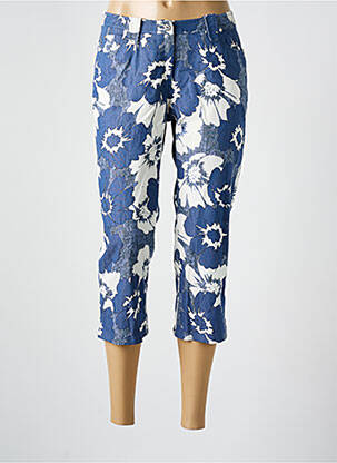 Pantacourt stretch taille normale bleu GUY DUBOUIS femme