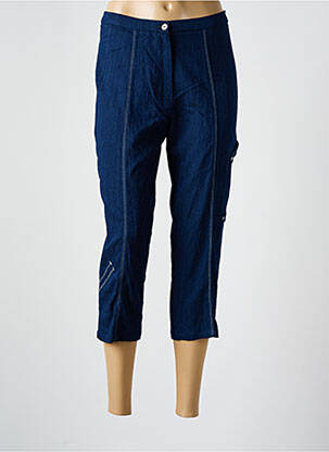 Pantacourt taille élastique taille normale bleu GUY DUBOUIS femme