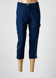 Pantacourt taille élastique taille normale bleu GUY DUBOUIS femme
