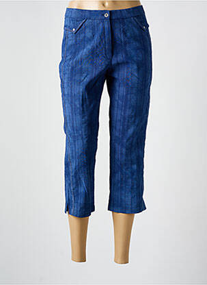 Pantacourt taille élastique taille normale bleu GUY DUBOUIS femme