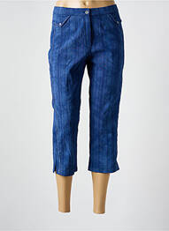 Pantacourt taille élastique taille normale bleu GUY DUBOUIS femme