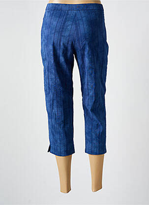 Pantacourt taille élastique taille normale bleu GUY DUBOUIS femme
