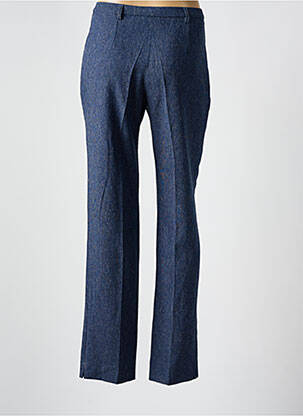 Pantalon droit taille à pinces taille haute bleu GUY DUBOUIS femme