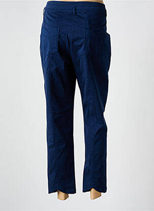 Pantalon 7/8 tissage popeline taille normale bleu GUY DUBOUIS femme