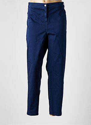 Pantalon slim tissage popeline taille normale bleu GUY DUBOUIS femme