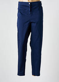 Pantalon slim tissage popeline taille normale bleu GUY DUBOUIS femme