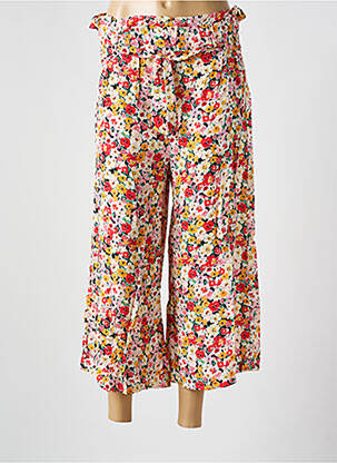 Pantalon 7/8 taille haute taille haute rouge COULEURS DU TEMPS femme