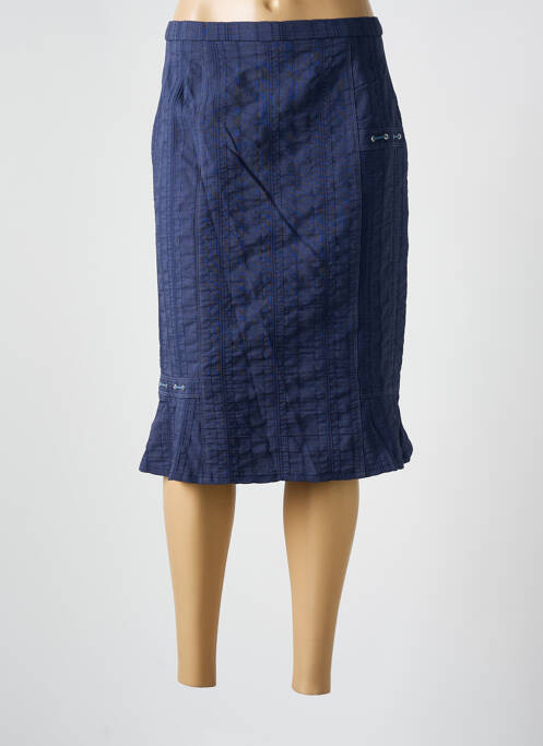 Jupe mi-longue bleu GUY DUBOUIS pour femme