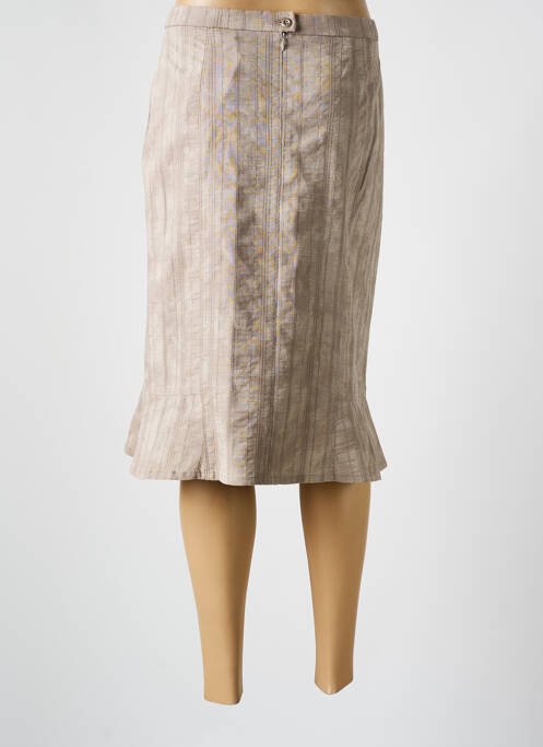 Jupe mi-longue marron GUY DUBOUIS pour femme