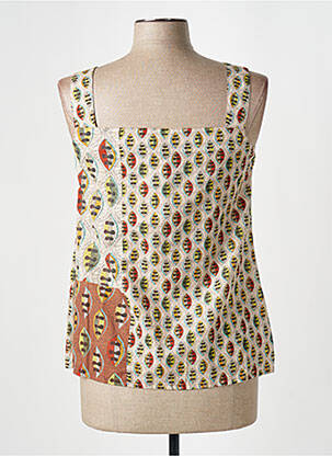 Top col carré sans manche beige MERI & ESCA femme