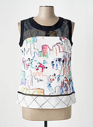 Top tissage crêpe sans manche blanc MERI & ESCA femme