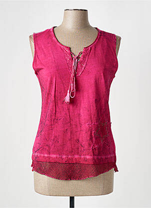 Top tissage jersey sans manche rose MERI & ESCA femme