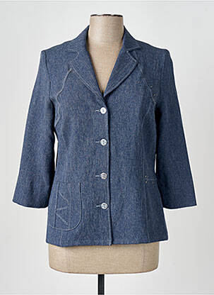 Veste casual col tailleur bleu GUY DUBOUIS femme