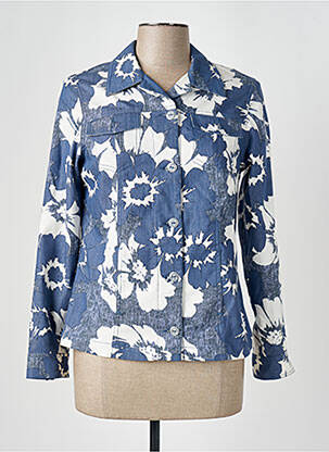 Veste casual col chemisier bleu GUY DUBOUIS femme