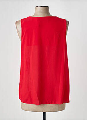 Top tissage crêpe sans manche rouge COULEURS DU TEMPS femme