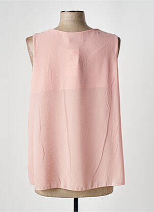 Top tissage crêpe sans manche rose COULEURS DU TEMPS femme