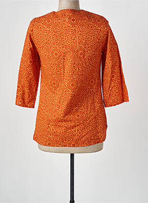 Blouse tissage popeline manches 3/4 orange GUY DUBOUIS femme