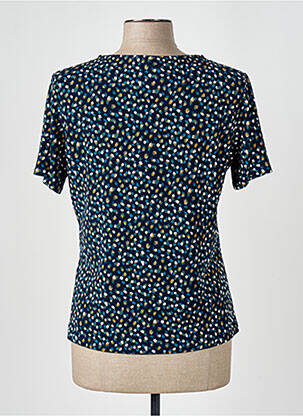 T-shirt sérigraphie floquée manches courtes bleu GUY DUBOUIS femme