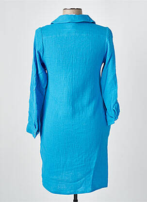 Robe courte manches longues manches longues bleu GUY DUBOUIS femme