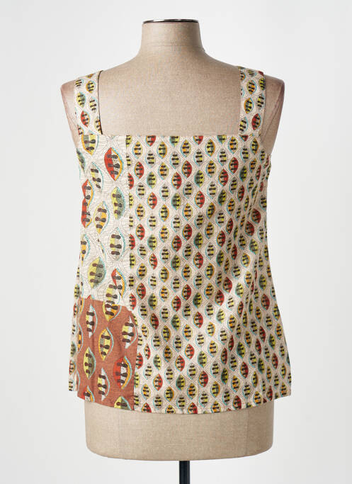Top col carré sans manche beige MERI & ESCA femme