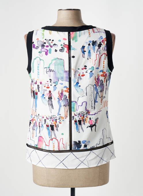 Top imprimé fantaisie sans manche blanc MERI & ESCA femme