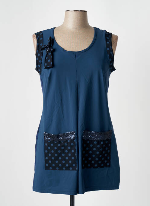 Tunique sans manche coupe cintrée bleu MERI & ESCA femme